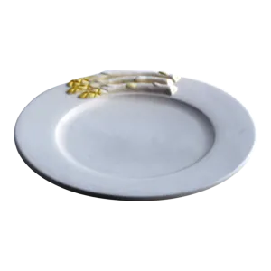 Aspergebord Plat – Wit met Aspergemotief (Ø 30 cm)