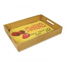 Dienblad hout Aardbei